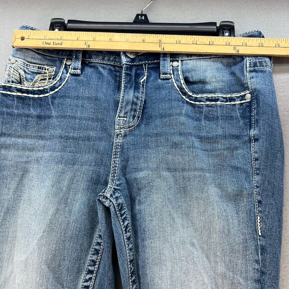 Vigoss Jeans Women's 8 Blue Skinny Embroidered Pockets Preppy Normcore Classic - Picture 11 of 15